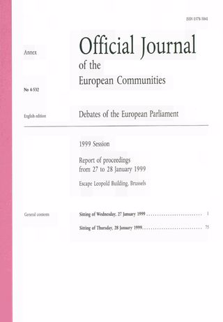 Official Journal of the European Communities  Debates of the European Parliament:
